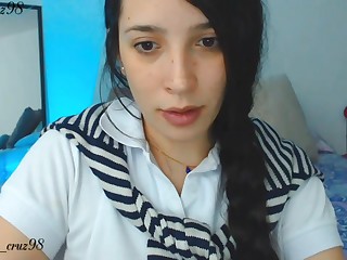 Young amateur brunette on webcam